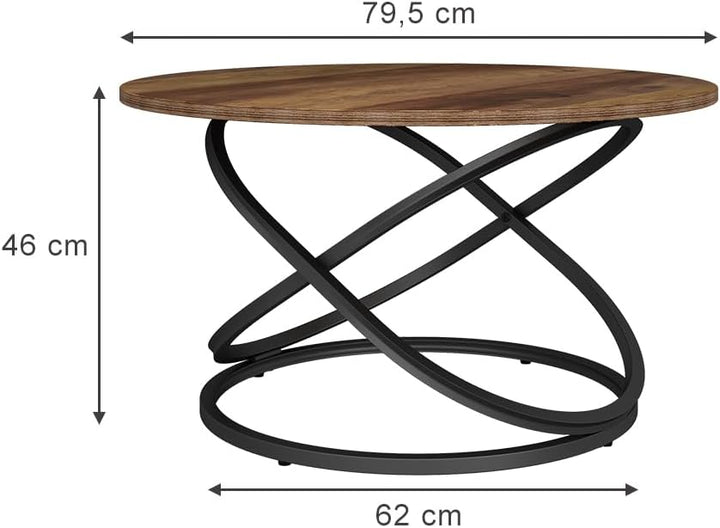 Vicco Couchtisch Calgary, Antikholz/Schwarz, 79.5 x 46 cm mit grosse Arbeitsfläche, Holz