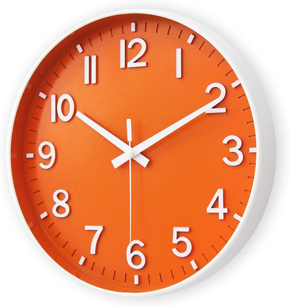 HZDHCLH 30cm Lautlos Wanduhr Schleichende Sekunde mit Arabisch Ziffer ohne Ticken für Dekoration Woh