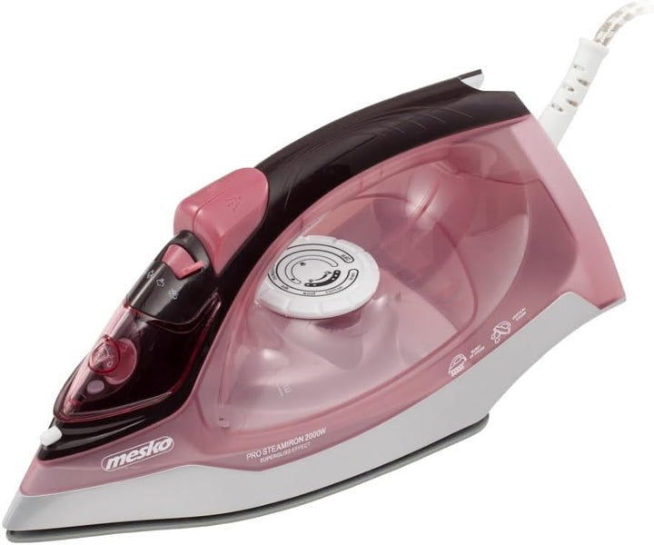 Mesko MS5028 Bügelsohle aus Keramik, 2200 W, pfirsichfarben und weiss, Mehrfarbig, Einheitsgrösse