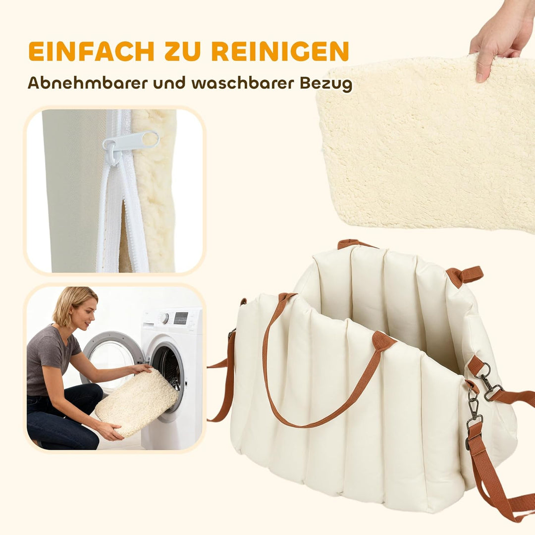 PawHut Hundetasche Hundetragetasche mit Sicherheitsgurt, rutschfestem Boden, Kissen, Hunde Autositz