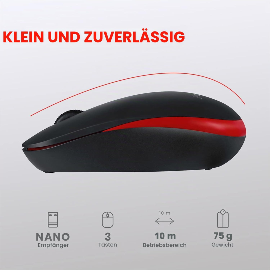 Perixx PERIDUO-712, Ensemble Clavier Souris Mini Sans Fil Pour Windows - 12 Touches Multimédia, Noir