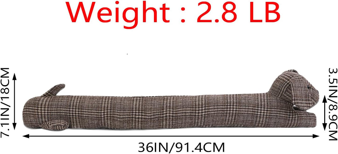 Zugluftstopper für Hunde unter der Tür, strapazierfähig, 1.4 kg, 86.4 cm, dekorativer Stoff, Tür-Zug