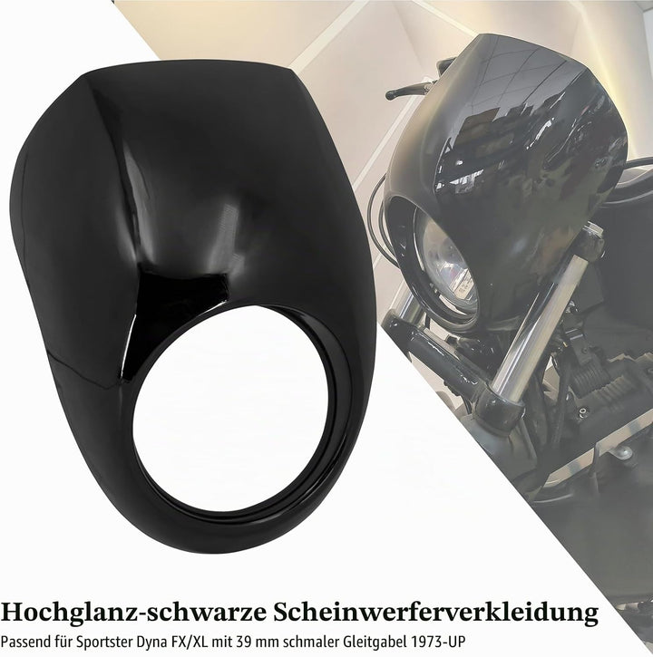 HDBUBALUS Scheinwerfer Verkleidung Maske Visier Abdeckung mit Halterung Fit für Harley Sportster Dyn