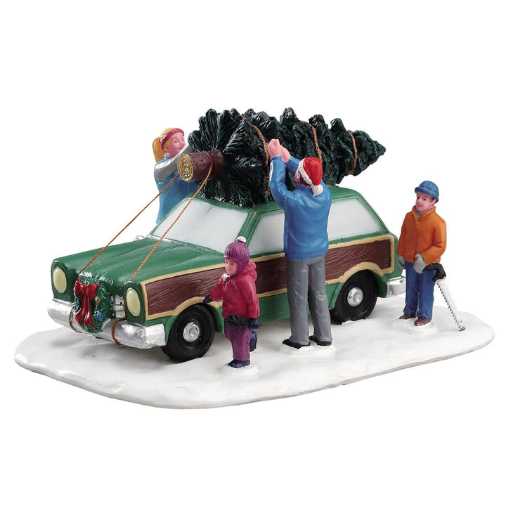 Lemax Jukebox Abzweigzubehör: Weihnachtsbaumtransport, Harz