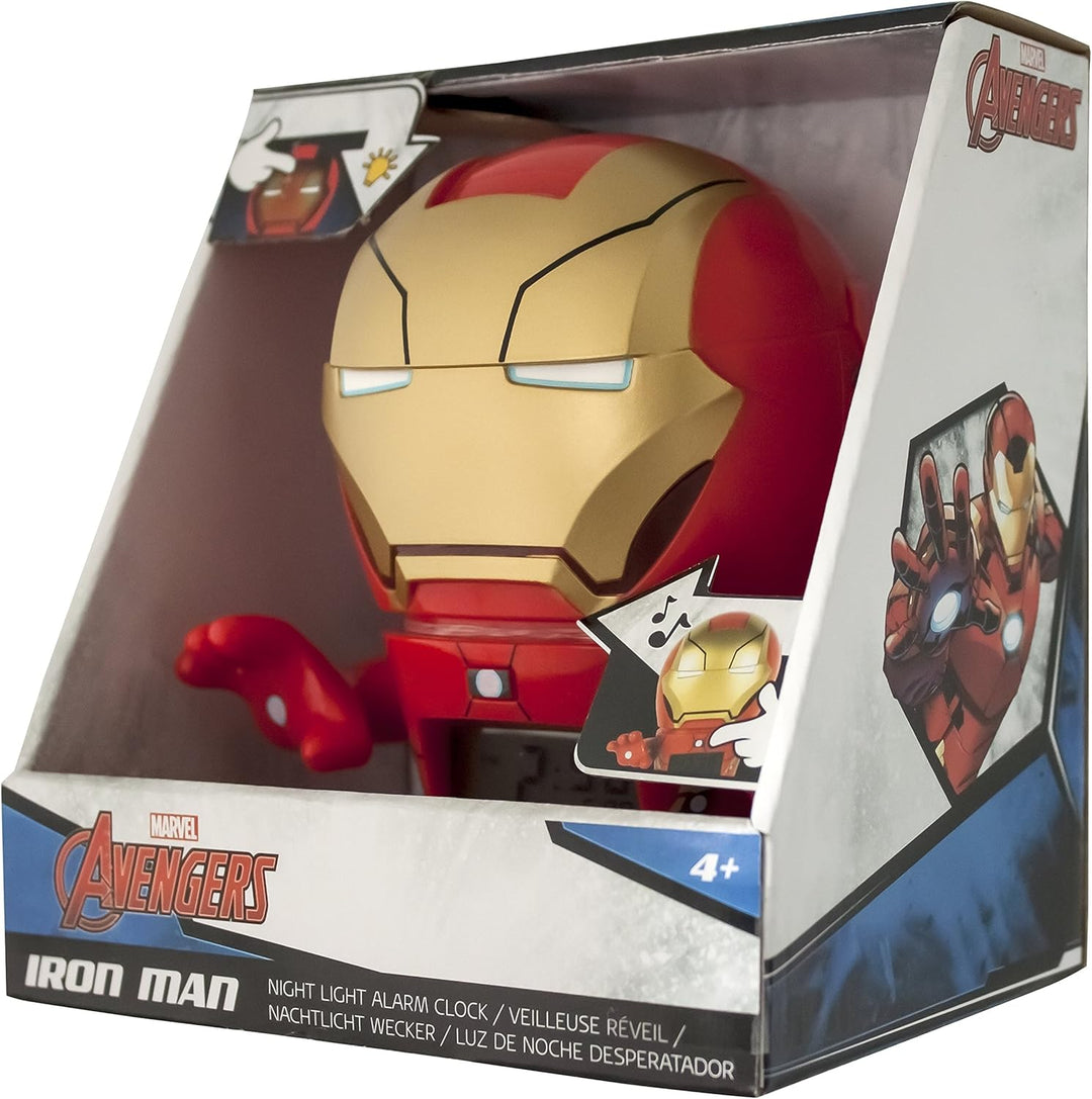 BulbBotz Marvel 2021432 Iron Man Kinder-Wecker mit Nachtlicht und typischem Geräusch , rot/gold, Kun