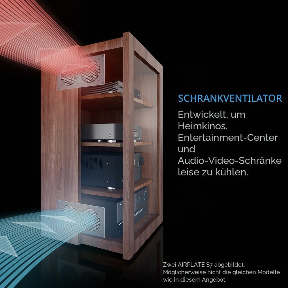 AC Infinity AIRPLATE S3, leises Kühllüftersystem 6" (16 cm) mit Geschwindigkeitssteuerung, für Heimk