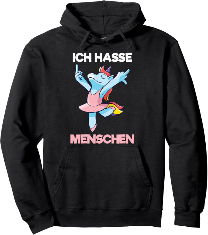 Ich hasse Menschen Einhorn Pullover Hoodie