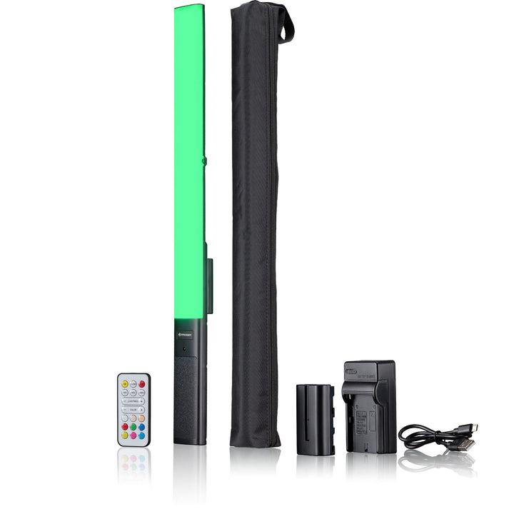 Bresser LED Tube 20W RGB CCT Akku tragbar 2400 Lumen 13 Effekte Fernbedienung 3000–6000K 1/4" Gewind