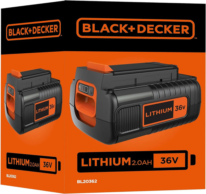 Black+Decker Li-Ion Ersatzakku (36V 2,0Ah, kompatibel mit allen Black+Decker 36V-Geräten mit Ladezus