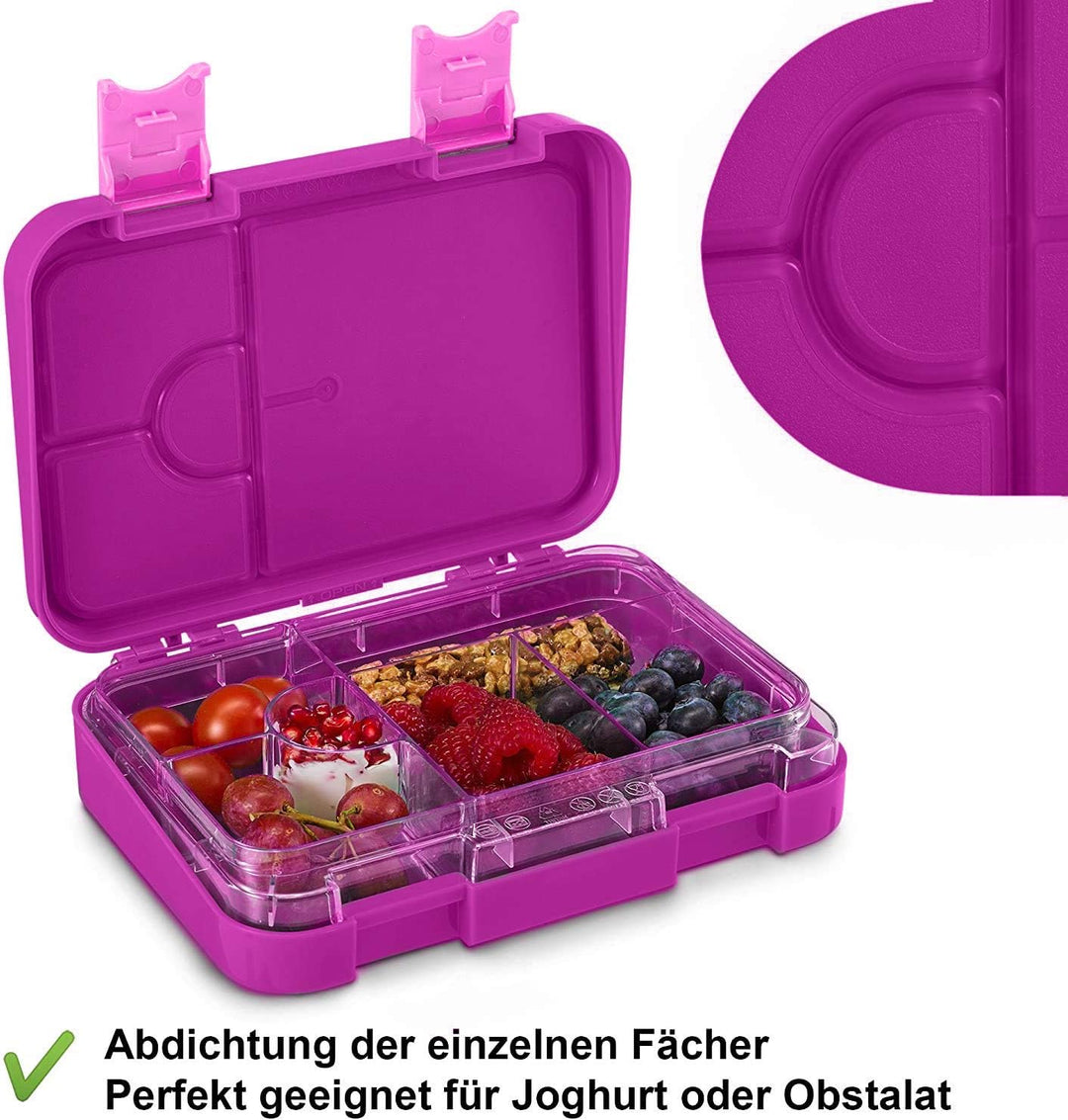 My Vesperbox – Len - Bento Box Kinder - Lunchbox mit 4+2 Fächern - extrem robust – Brotdose – Brotbo
