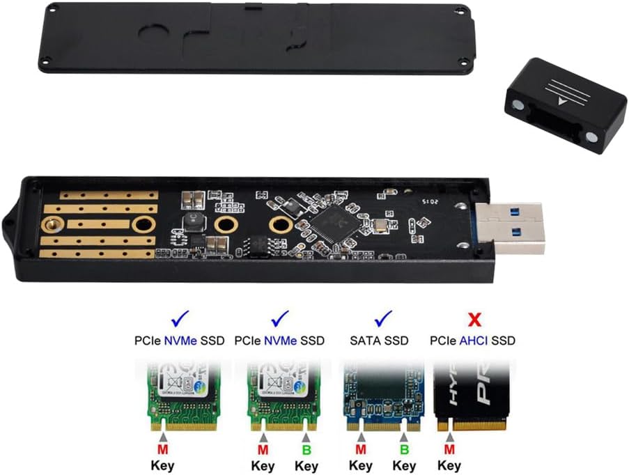 Xiwai USB 3.0 auf NVME M-Key M.2 NGFF SATA SSD Externer PCBA Gehäuse Konveter Adapter RTL9210B Chips