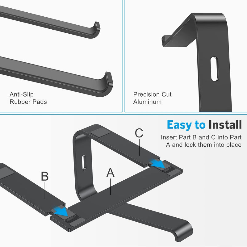 OMOTON Aluminium Laptop Ständer, Notebook Ständer mit Belüftung, Universal PC Riser Ergonomisch Lapt