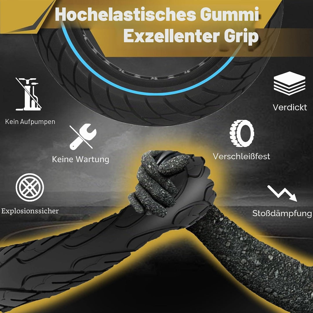 Vollgummireifen 10x2.125, Durchstichsicherer Elektrorollerreifen, Originalersatzreifen für 10x2,10x2