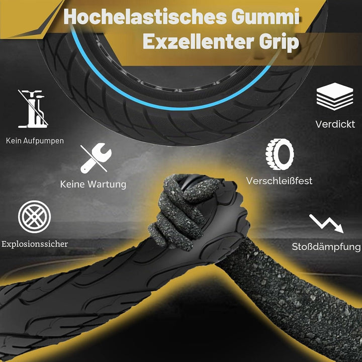 Vollgummireifen 10x2.125, Durchstichsicherer Elektrorollerreifen, Originalersatzreifen für 10x2,10x2