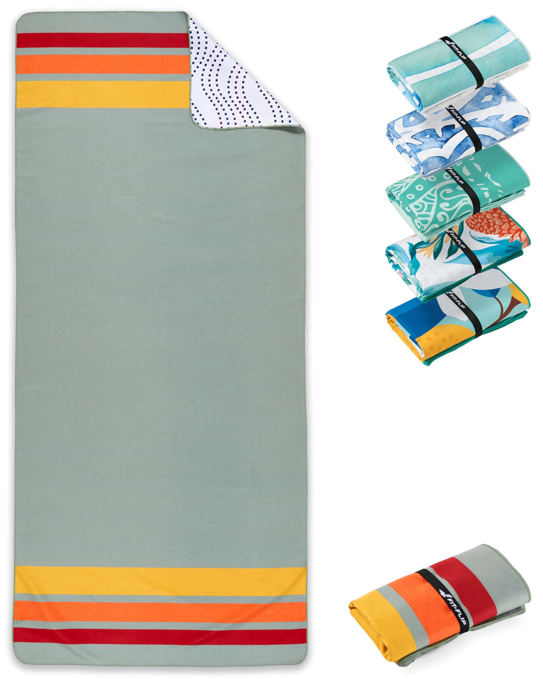 Fit-Flip Strandtuch XXL aus Mikrofaser - leicht und schnelltrocknend - 100% recyceltes Strandhandtuc