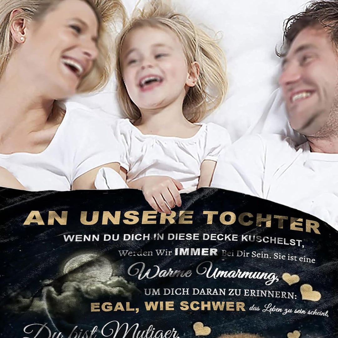 Personalisierte Decke Geschenk für Tochter Von Eltern, Kuscheldecke Flauschige An Unsere Tochter Von