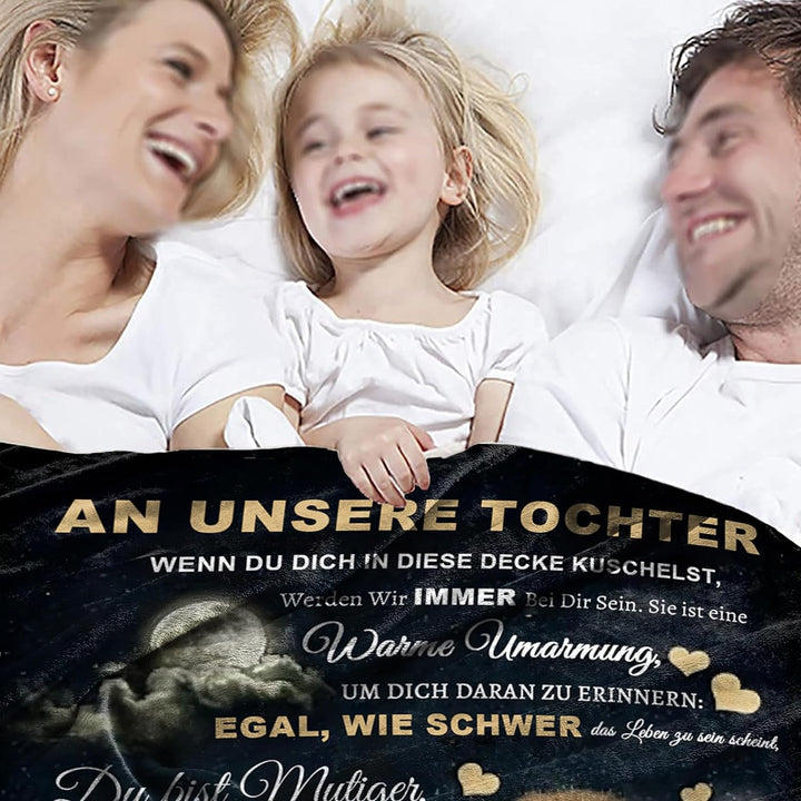 Personalisierte Decke Geschenk für Tochter Von Eltern, Kuscheldecke Flauschige An Unsere Tochter Von