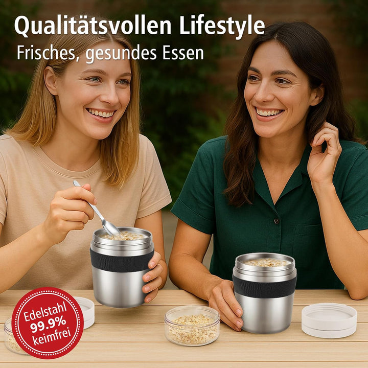 orven Edelstahl Üslibecher to Go Mit Öffel, Doppelwandiger Vakuum-Isolier Joghurtbecher to, Neu Aufg