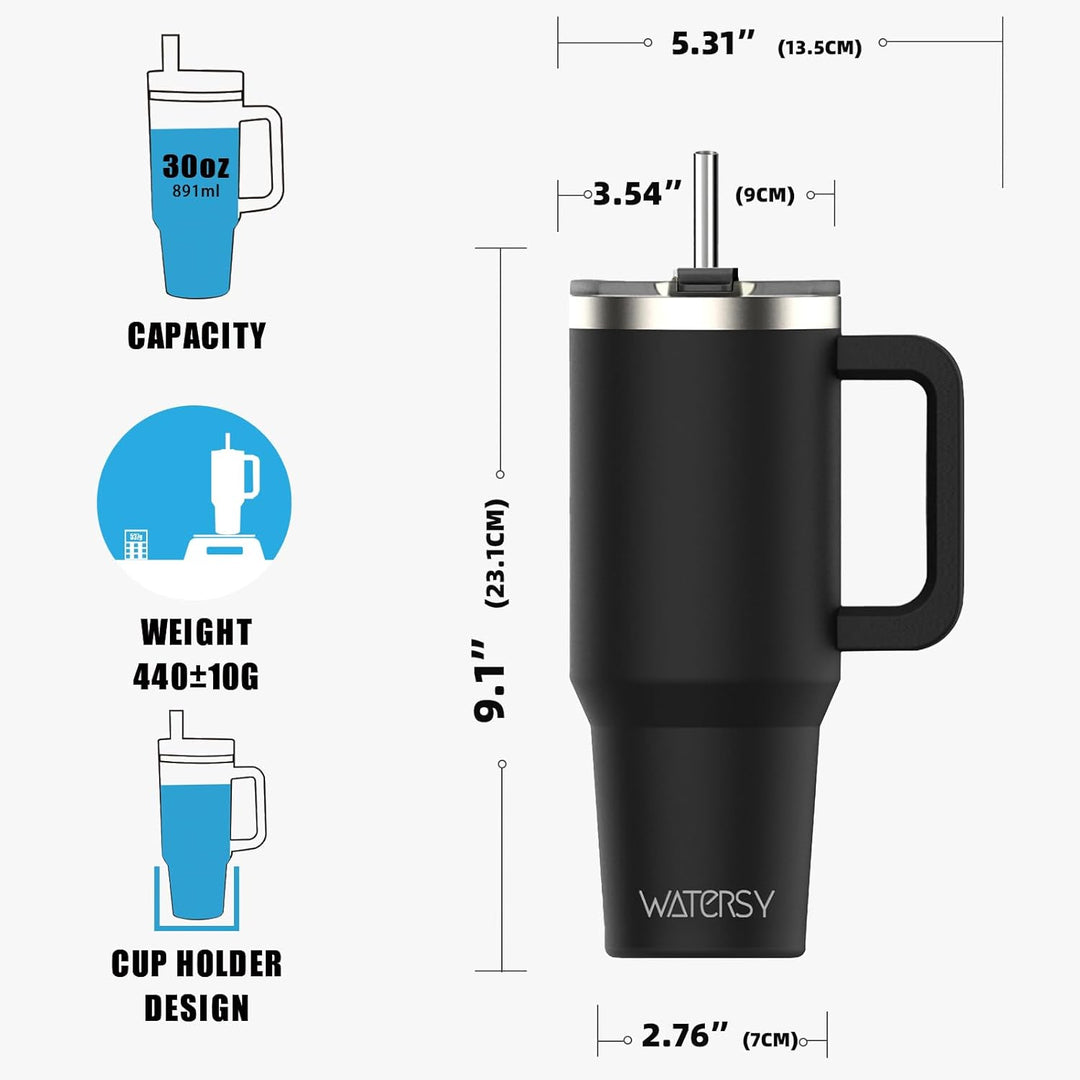 WATERSY 30oz Kaffeebecher to Go Thermobecher Doppelwandiger Edelstahl Vakuum Auslaufsicher Trinkbech