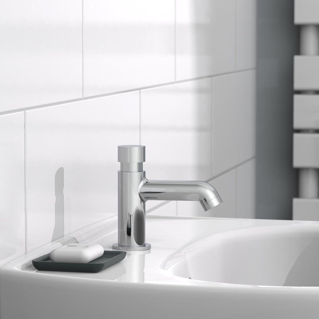 SCHÜTTE Kaltwasserhahn Lima, Armatur, Wasserhahn Bad nur für Kaltwasser, Standventil mit schickem Dr