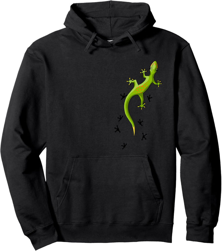 Für Echsen & Reptilien Fans Kletternder Salamander Gecko Pullover Hoodie
