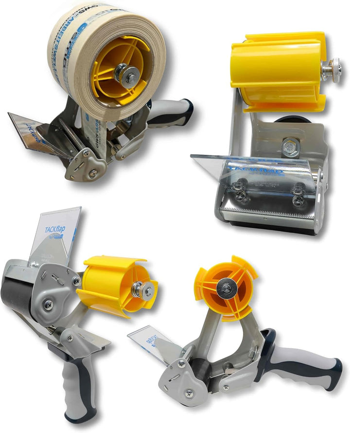 gws Packband Handabroller Professioneller Klebebandabroller mit stabilem Metallrahmen, Sicherheitskl