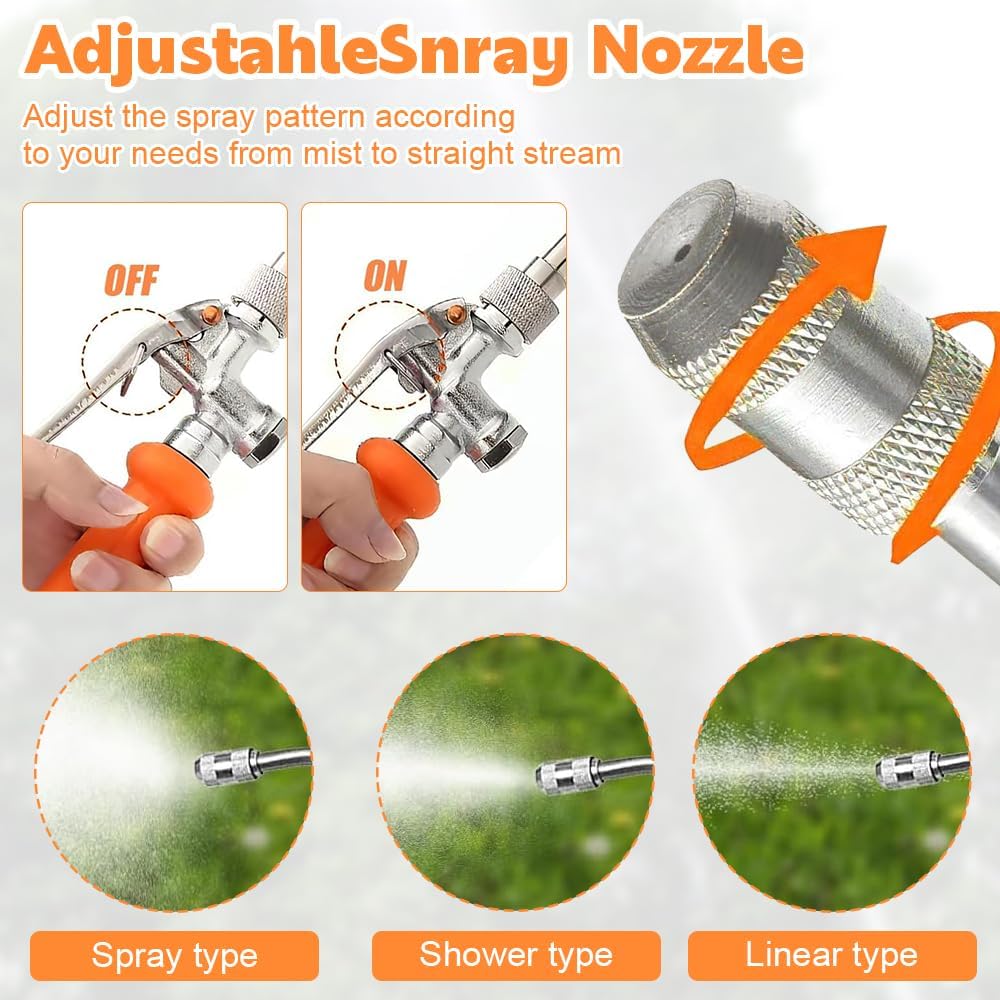 72cm Sprühstab Metall, Sprühlanze Ersatz Mit Universeller Messingersatz 3/8" Und 3/4", Bewässerungss