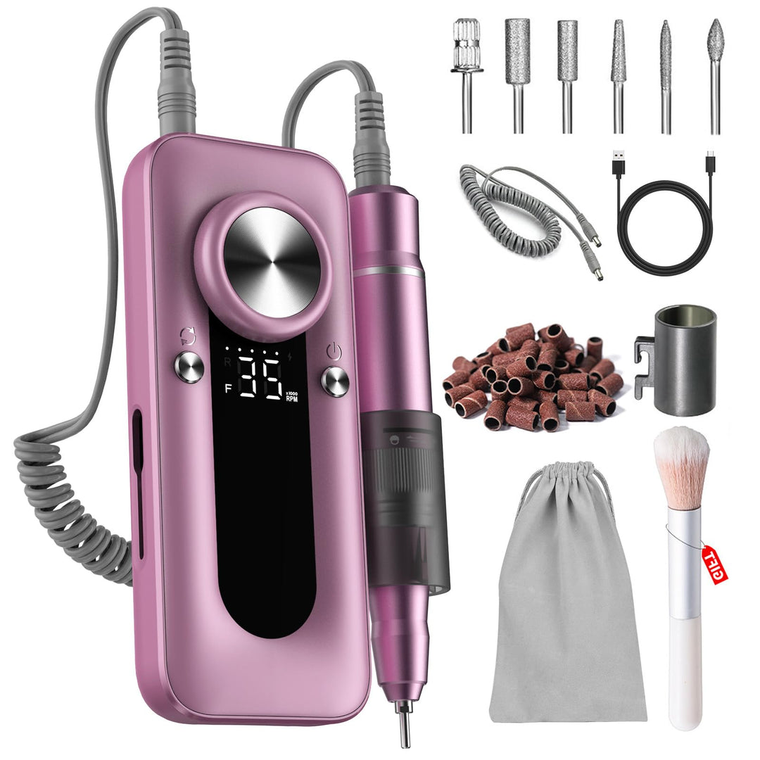 Elektrische Nagelfräser 45000 U/min，Wiederaufladbare Professionelle Elektrische Nagelfeile 4000mAh U