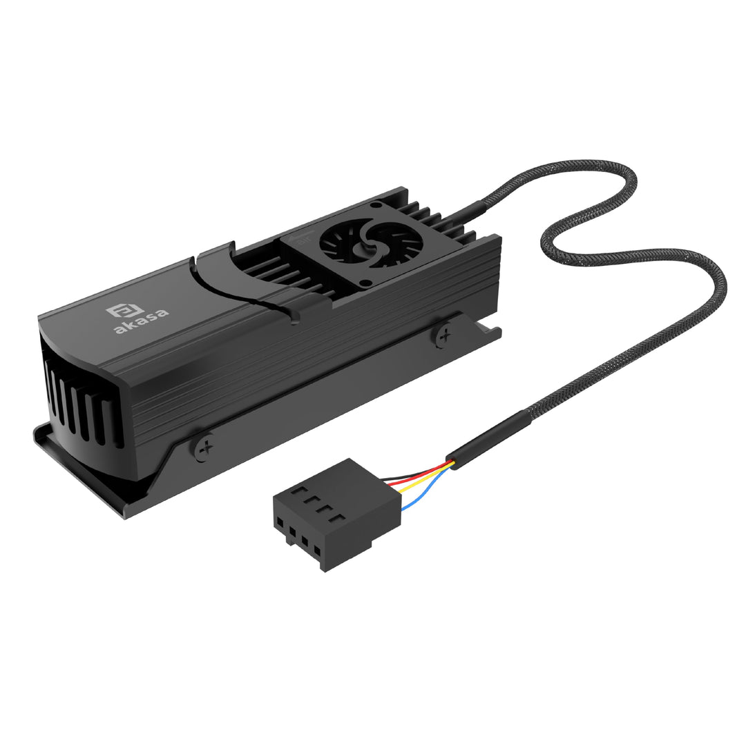 Akasa Gecko Pro LX, M.2 NVMe PCIe 5.0, Aluminium High-Speed Built-in Fan Heatsink Cooler, Support 22