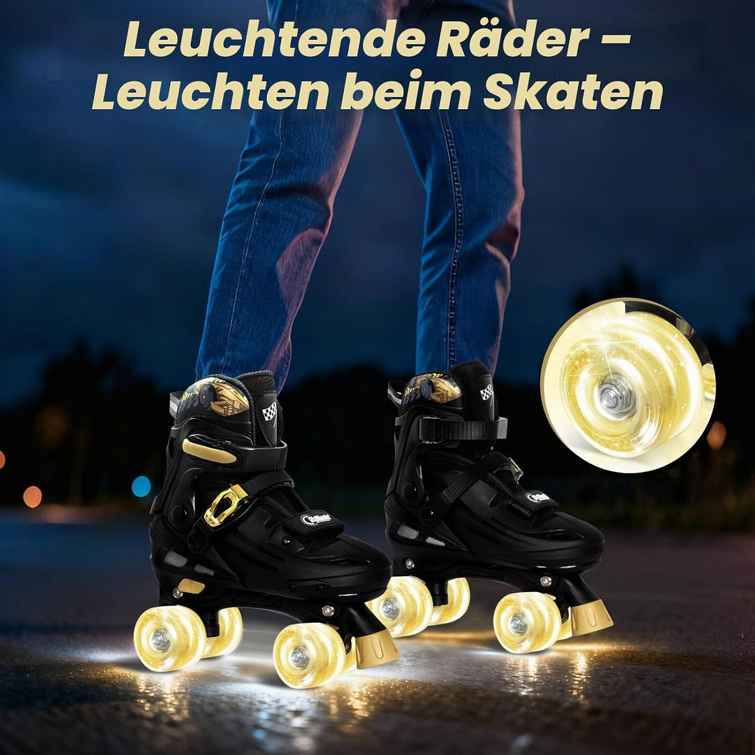 Nattork Rollschuhe Kinder, Verstellbare Rollschuhe für Kinder Jungen Mädchen, 4 Grössen Verstellbar