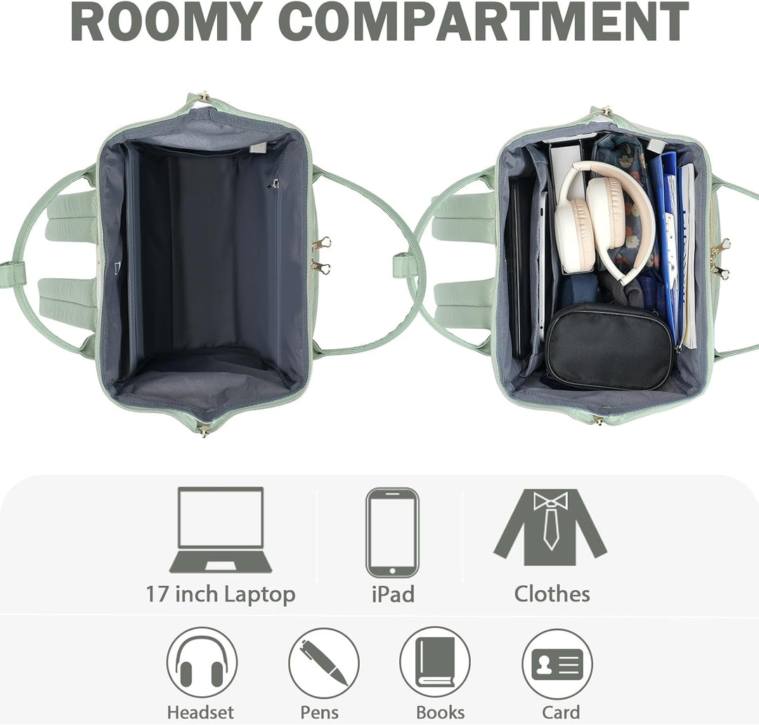 KROSER Laptop-Rucksack Damen 17 Zoll Business Reiserucksack Wasserdicht mit Hartgeschältem Sicherhei