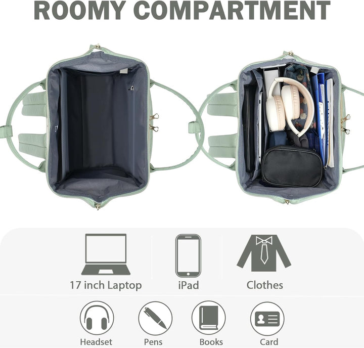 KROSER Laptop-Rucksack Damen 17 Zoll Business Reiserucksack Wasserdicht mit Hartgeschältem Sicherhei