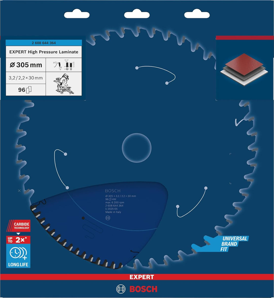 Bosch Professional 1x Kreissägeblatt Expert for High-Pressure Laminate (für Hochdrucklaminat, Sägebl