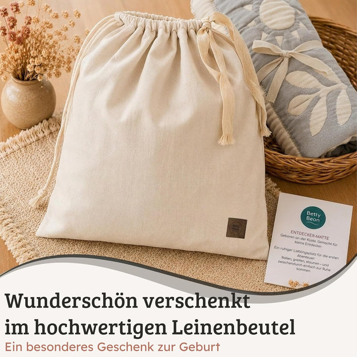 Spieldecke Baby 100 × 100 cm – Wendbar & Gepolstert | Waschbare Krabbeldecke – ideal für Tummy Time,