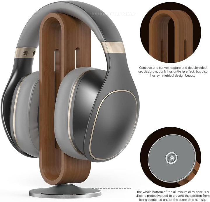 EHOTER Kopfhörerständer aus Holz U-förmiges Bogendesign Kopfhörer Halter Universal Headset Ständer H