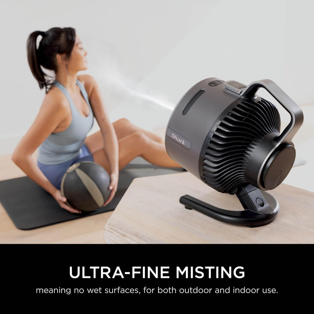 Shark FlexBreeze HydroGo Leistungsstarker kabelloser Ventilator mit Nebel, Innen- und Aussenkühlung,