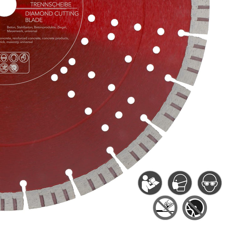 PRODIAMANT Turbo Diamant-Trennscheibe Beton 350mm x 20 mm Segmenthöhe 15mm 350/20mm, 350/20mm