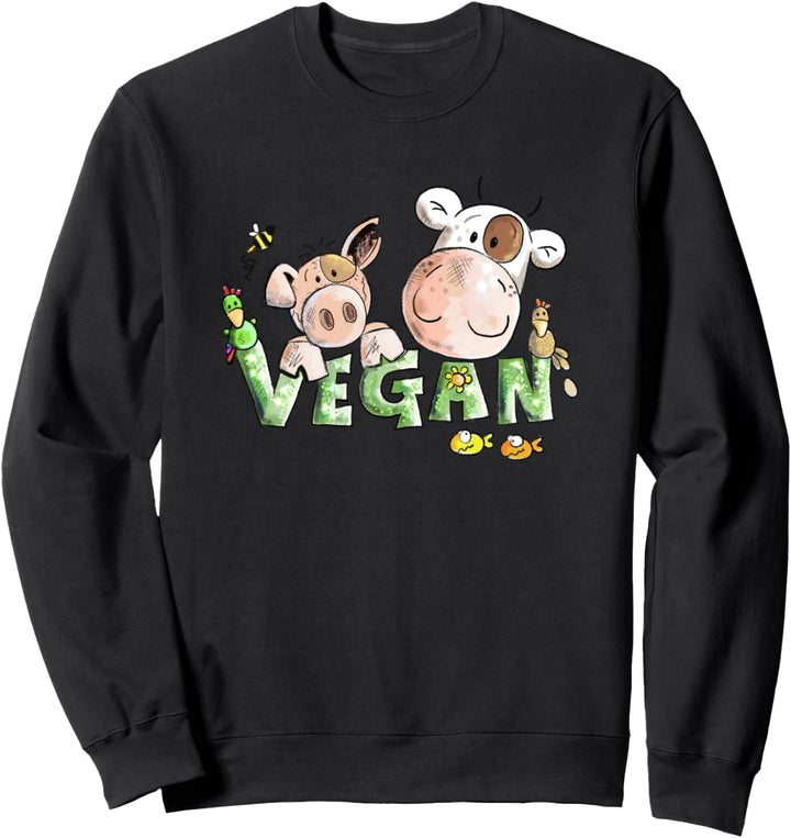 Go Vegan I Fun Veganer Tiermotiv Comic I Vegan Sweatshirt