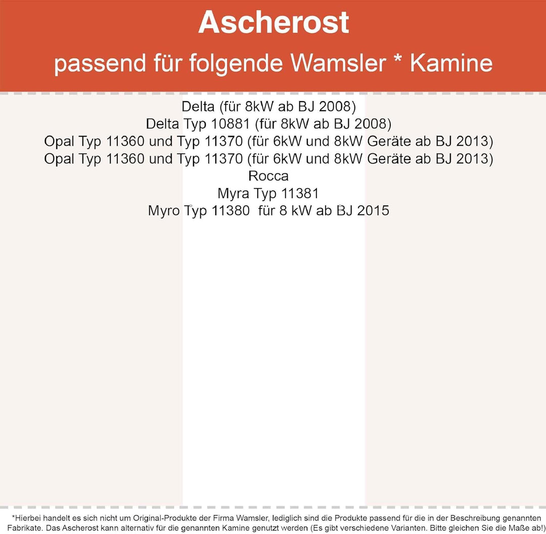 Kaminrost - Passend für Wamsler Kaminöfen inkl. Modellübersicht - Ascherost Kamin aus massivem Stahl