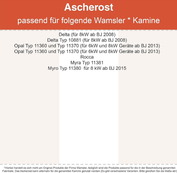 Kaminrost - Passend für Wamsler Kaminöfen inkl. Modellübersicht - Ascherost Kamin aus massivem Stahl
