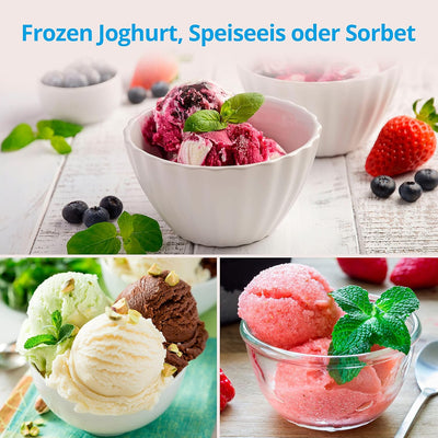 MEDION Eismaschine selbstkühlend mit Kompressor (2 Liter Eis, geeignet für Eiscreme Frozen Joghurt S