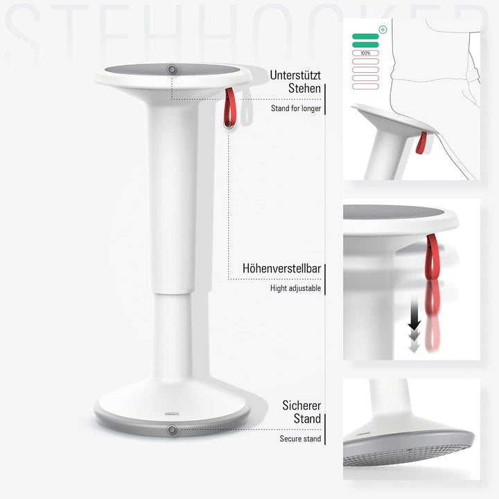 Interstuhl UPis1 Stehhocker - ergonomisch & höhenverstellbar - Hocker mit rutschhemmender Standfläch