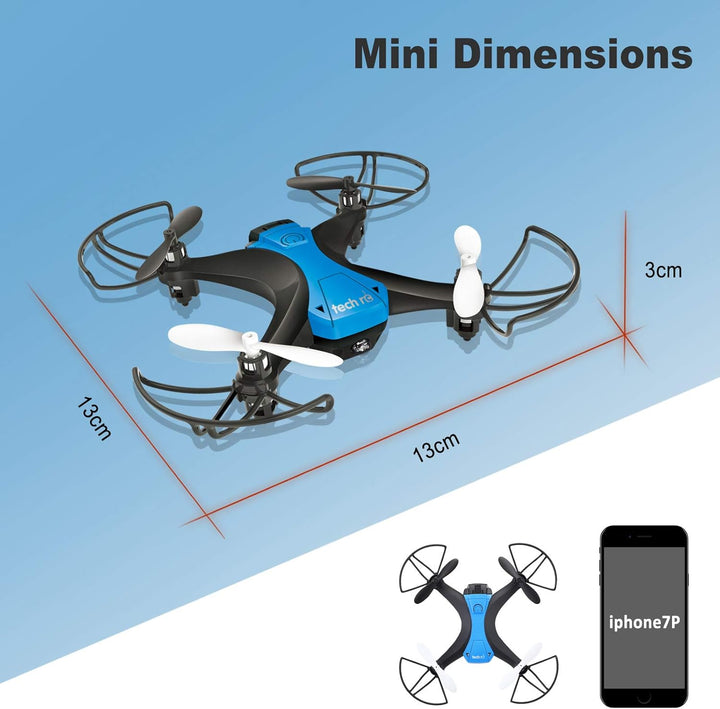 tech rc Drohne für Kinder Anfänger Mini Drohnen ohne Kamera Dual Akku 16 Minuten Flugzeit Indoor RC