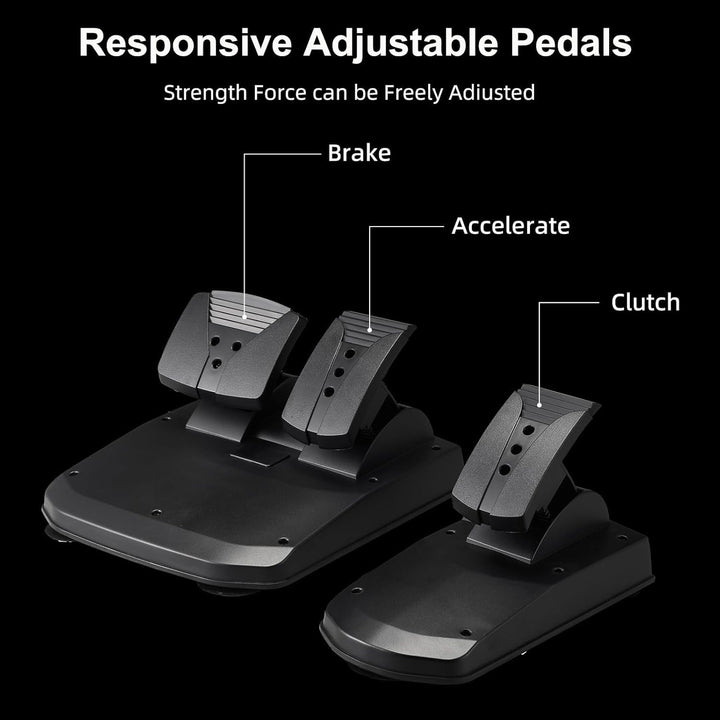NBCP 1080° PC Lenkrad mit Pedalen und Shifter,Hall-Metallpedal,6+1 Schaltknüppel,Gaming Lenkrad Mehr