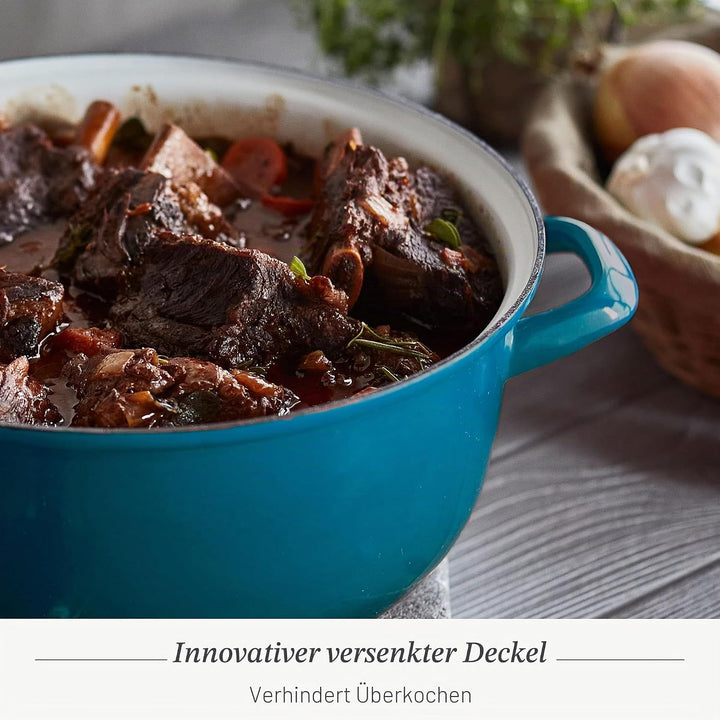 Merten & Storck Dutch Oven Runder Schmortopf, 26cm/5 Liter, Tiefblau mit Farbverlauf 26cm/5L Tiefbla