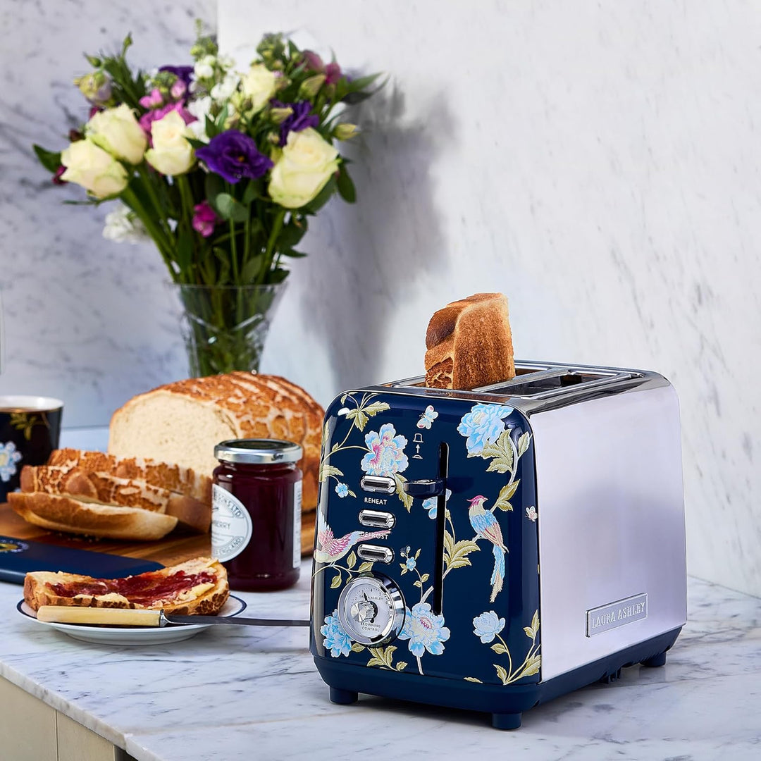 VQ Laura Ashley 2-Scheiben Toaster mit einstellbaren Heiz-, Auftau- und Aufwärmmodi - Toaster aus Ed