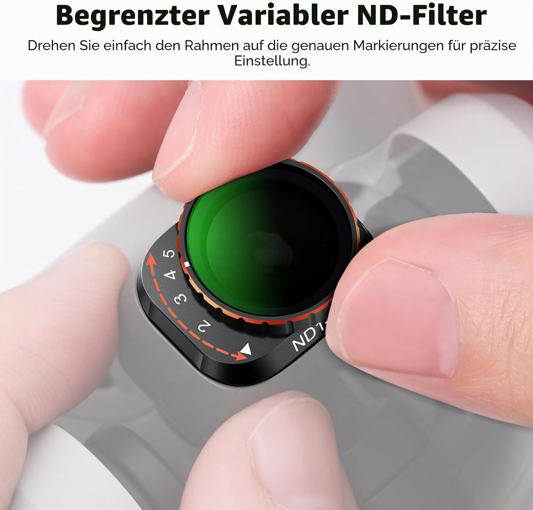 NEEWER Variabler ND Filter kompatibel mit DJI Mini 3 Pro, ND2-32 1-5 Snap Stop aus mehrschichtigem o