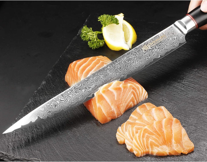 YOUSUNLONG Fleischmesser Filetiermesser Pro Sashimi-Messer 255mm - Rechtshänder - Japanischer VG10-D