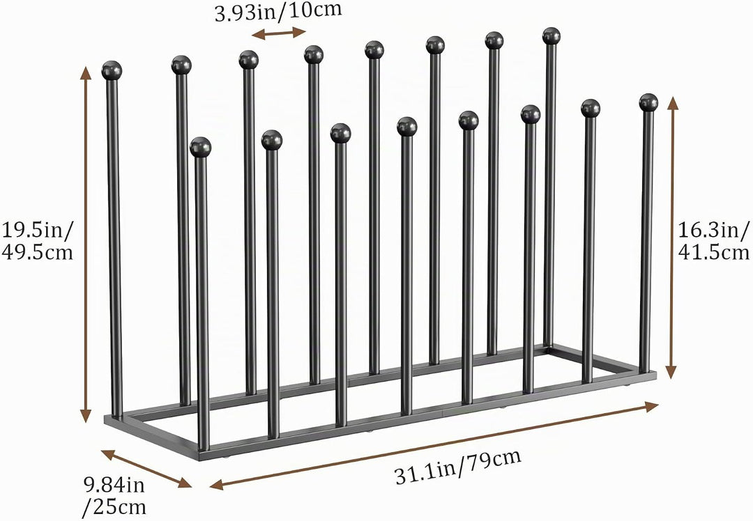 pickpiff Schuhregal Stehend Metall Schwarz - 49.5cm Freistehende Stiefelhalter, Stiefelspanner für S