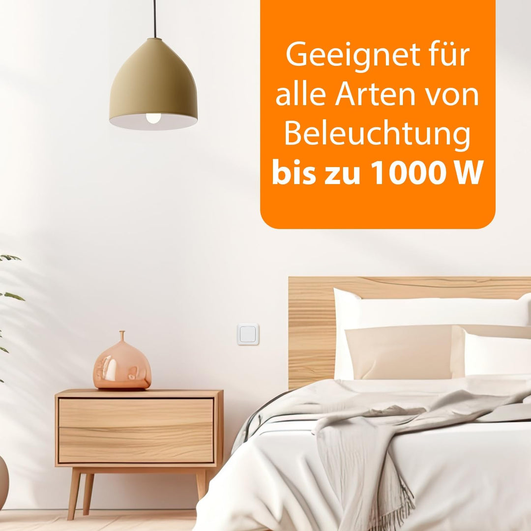 Smartwares SH4-99567 Schlafzimmer-Lichtschalterset – Plug & Connect – 1 Einbauschalter – 3 Wandschal